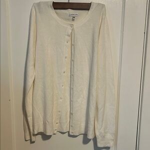 Croft & Barrow White/light cream Button-Up Cardigan